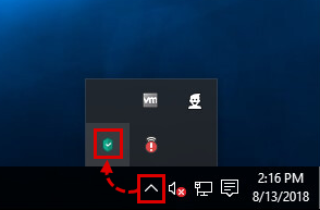 Cómo abrir una aplicación de Kaspersky mediante el icono en la barra de tareas