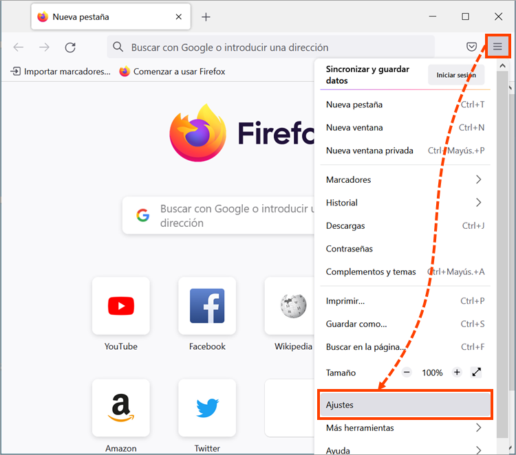 Cómo abrir la configuración de Mozilla Firefox