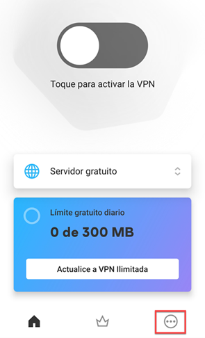 Abrir la configuración de Kaspersky VPN Secure Connection para Android