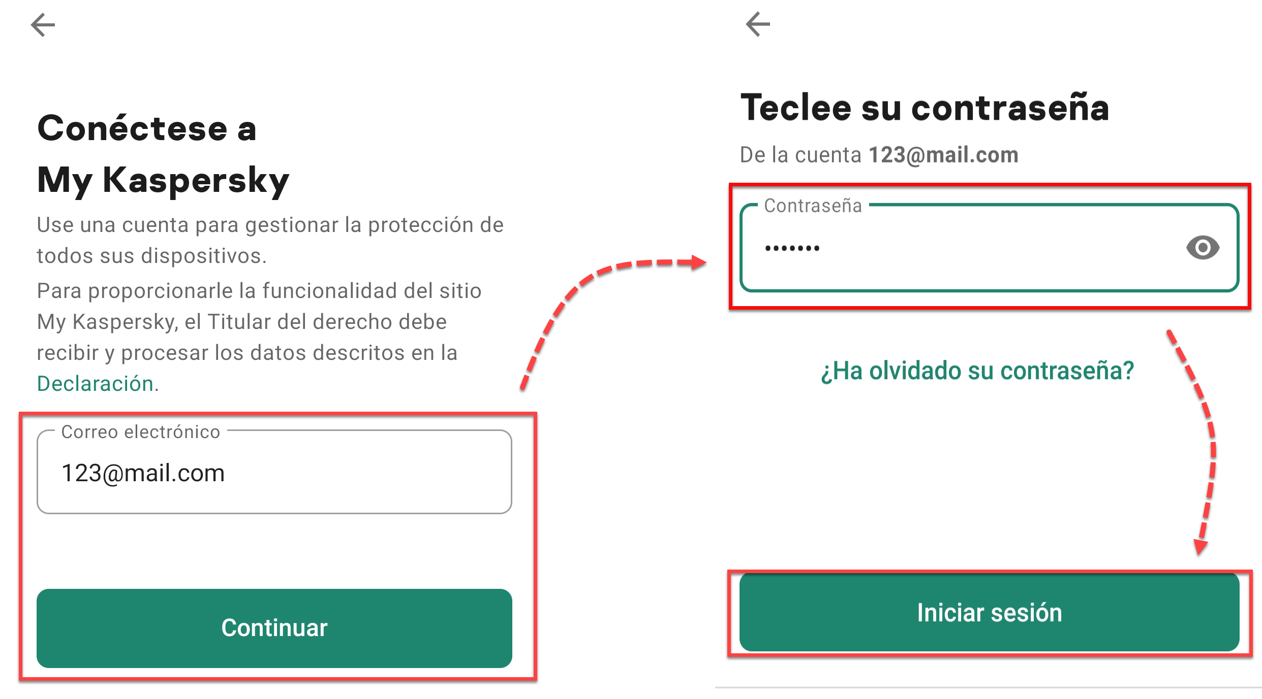 Conectar Kaspersky Secure Connection para Android con My Kaspersky