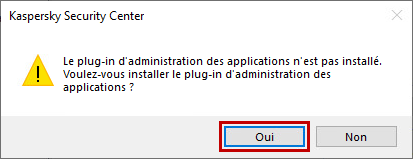 Message d’erreur notifiant sur le plugin d’administration manquant dans la Console d'administration.