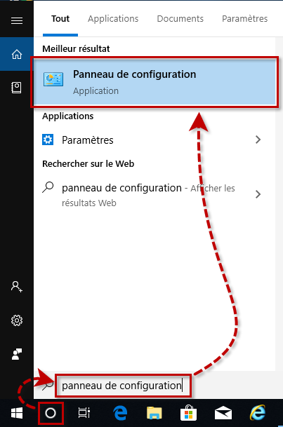 Accéder au Panneau de configuration dans Windows 10