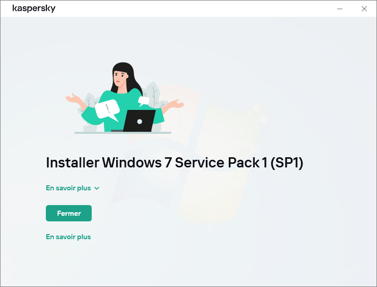 Message d’erreur « Installer Windows 7 Service Pack 1 (SP1) »