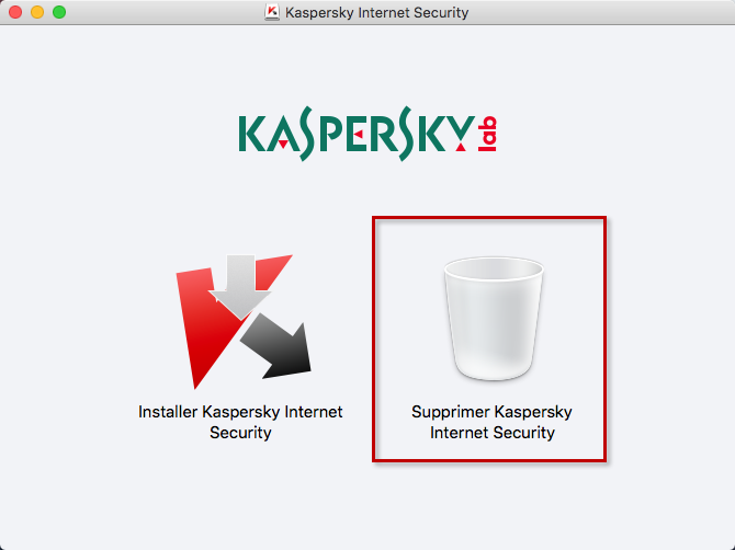 Lancer le programme de désinstallation  de Kaspersky Internet Security 16 for Mac
