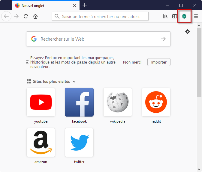 Icône de Kaspersky Protection dans Mozilla Firefox