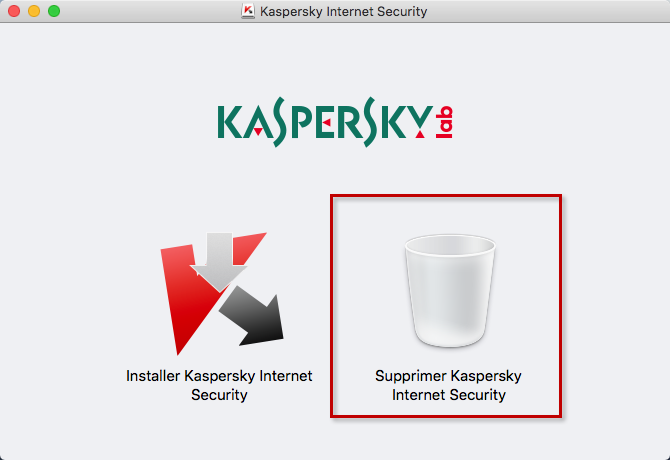 Lancez la désinstallation de Kaspersky Internet Security 18 for Mac