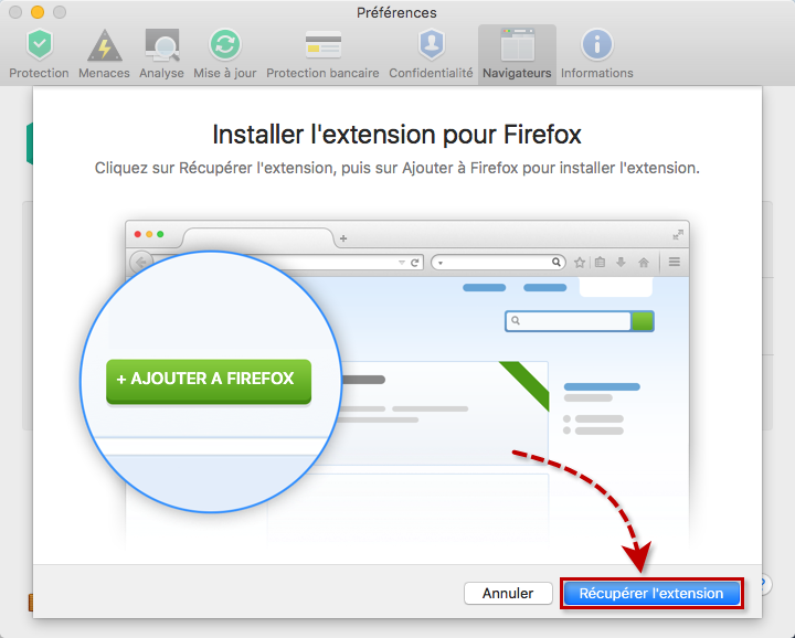 Image : confirmez l'installation de l'extension Kaspersky Security dans Mozilla Firefox.