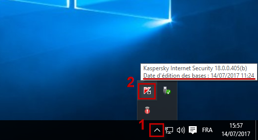 Image : date d'édition des bases de données antivirus de Kaspersky Internet Security 2018