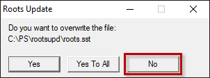 Ne pas écraser le fichier roots.sst