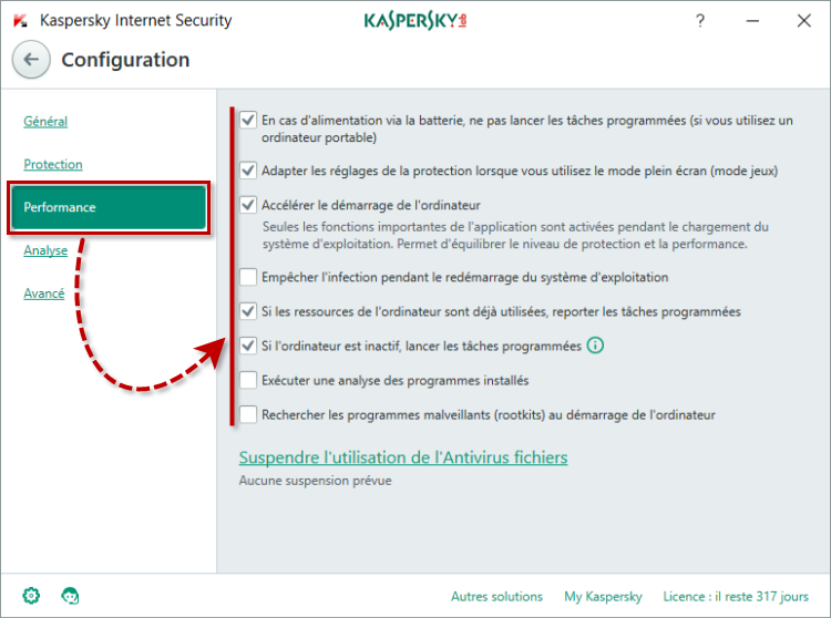 Image : ajustez les paramètres de Kaspersky Internet Security 2018 pour améliorer les performances de l'ordinateur.