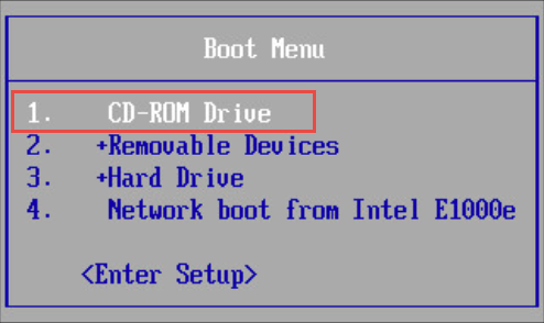 Configurer le démarrage à partir d'un support USB ou d'un disque CD/DVD dans le Boot Menu