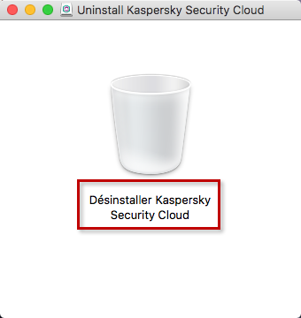 Lancer la désinstallation de Kaspersky Security Cloud 19 for Mac