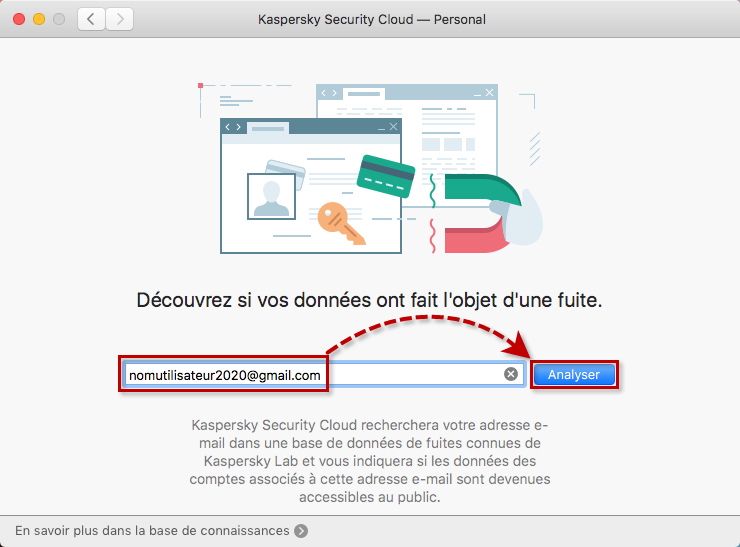 Vérifier un compte à l'aide de Kaspersky Security Cloud 19 for Mac