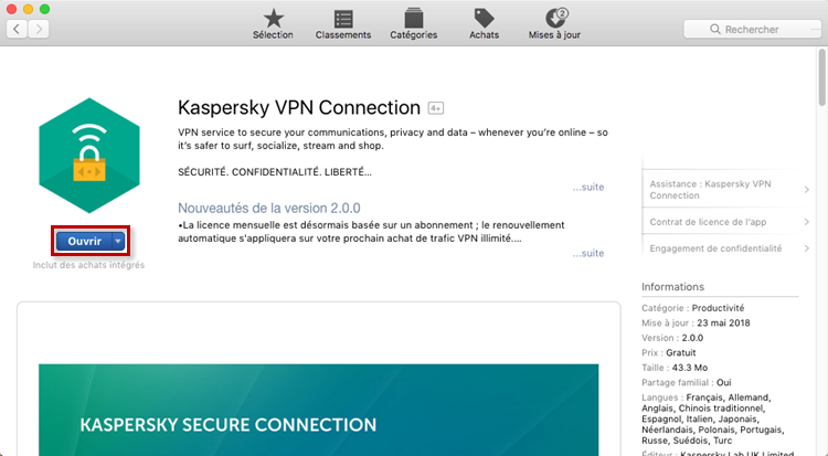 Premier lancement de Kaspersky Secure Connection for Mac