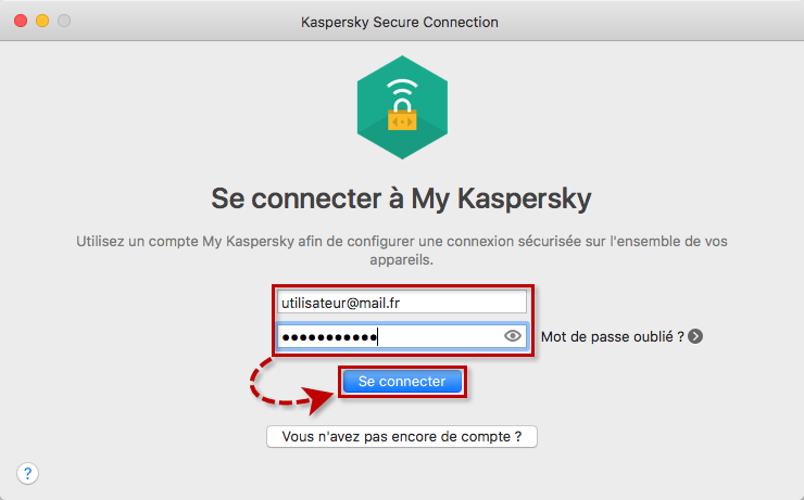 Connecter Kaspersky Secure Connection for Mac à votre compte My Kaspersky