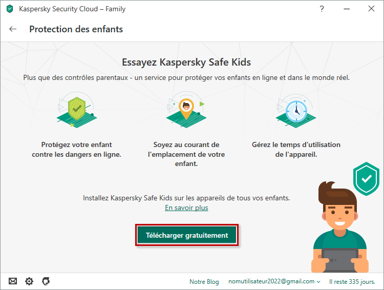 Passer au téléchargement de Kaspersky Safe Kids dans Kaspersky Security Cloud 20