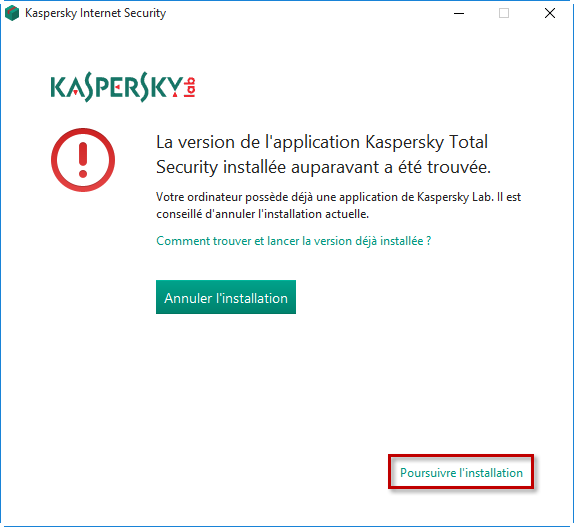 Supprimer automatiquement des applications de Kaspersky Lab incompatibles lors de l'installation de Kaspersky Internet Security 19 