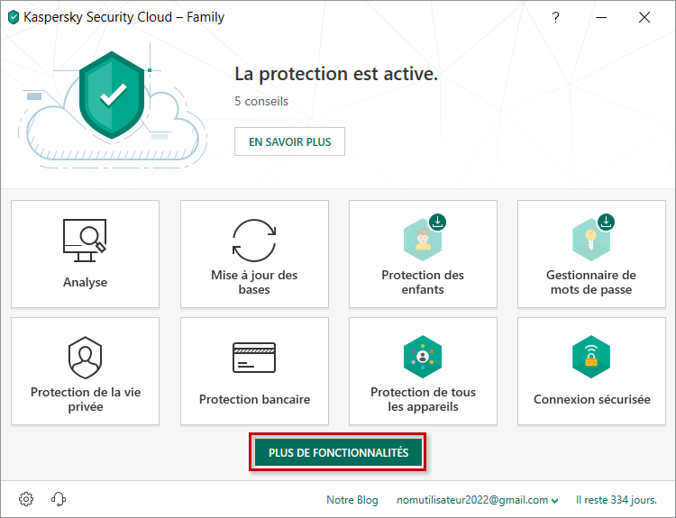 Accéder aux outils de Kaspersky Security Cloud 19