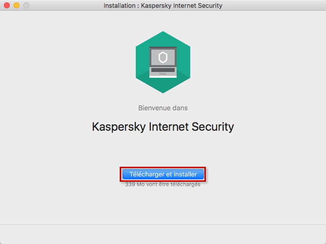 Lancer l'installation de Kaspersky Internet Security 20 for Mac
