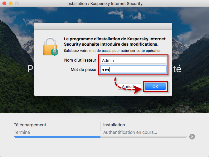 Autoriser l'installation de Kaspersky Internet Security 20 for Mac