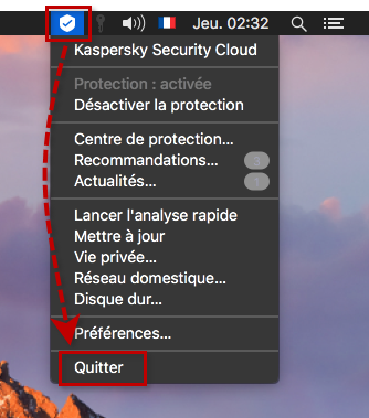 La désinstallation de Kaspersky Security Cloud 20 for Mac a réussi