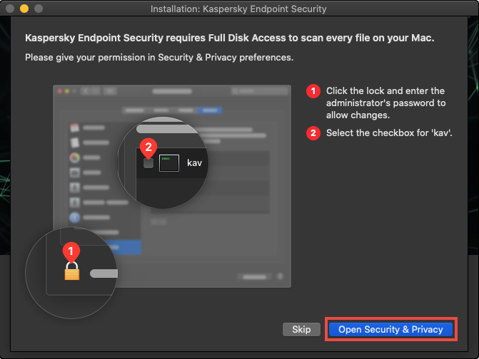Ouvrir Sécurité et Confidentialité pour accorder l'accès complet au disque
