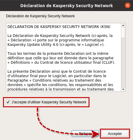 Accepter d’utiliser Kaspersky Security Network dans Kaspersky Update Utility