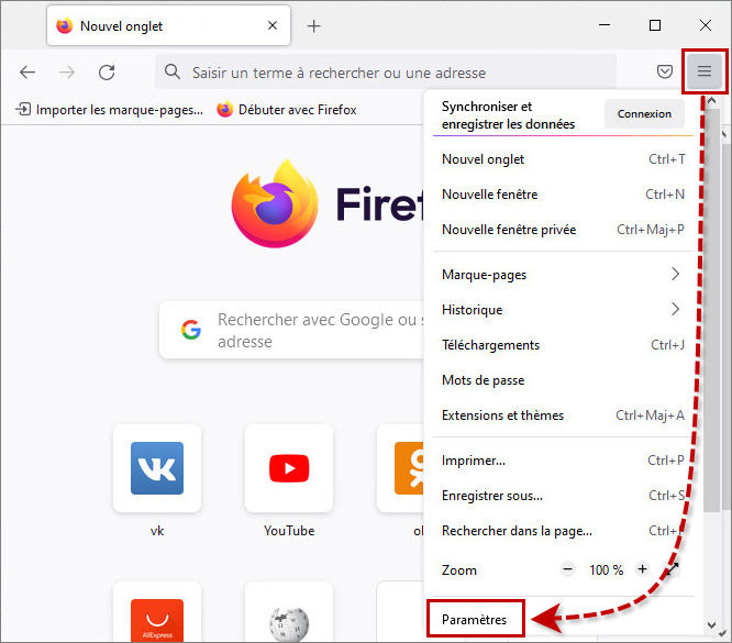 Accéder aux paramètres de blocage de contenu dans Mozilla Firefox