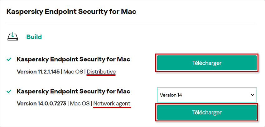 Télécharger la dernière version de Kaspersky Endpoint Security 11 for Mac