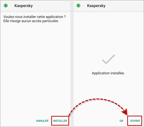 Installer Kaspersky for Android.