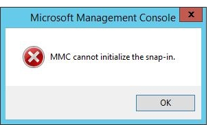 Errore "MMC: impossibile inizializzare il componente snap-in".