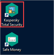 Starting a Kaspersky application via the Desktop shortcut