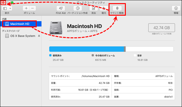 Mounting a volume via Disk Utility in Mac OS (OS X)