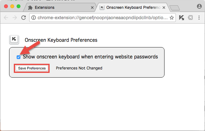 Image: show onscreen keyboard on password field selection automatically in Google Chrome