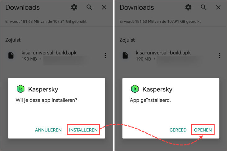 Kaspersky for Android installeren