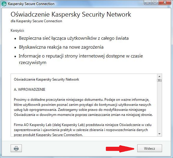 Obrazek: Kreator instalacji Kaspersky VPN Secure Connectiоn