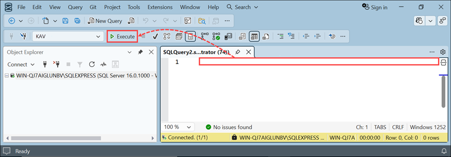 Como executar um script SQL no SQL Server Management Studio