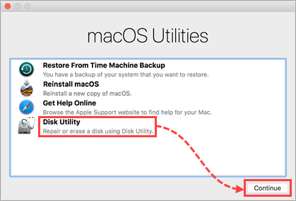 Переход к Дисковой утилите в однопользовальском режиме Mac OS (OS X)