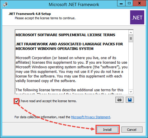 安装 Microsoft .Net Framework