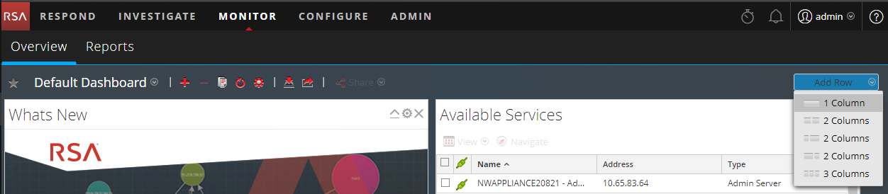 Rsa Netwitness Server Weight Creating a dashboard
