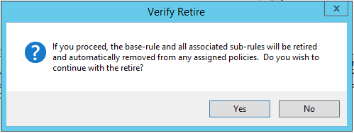 Verify Retire window in LogRhythm.