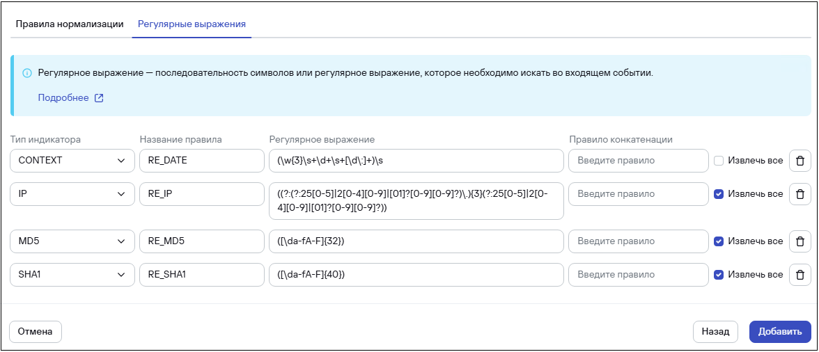 Окно Properties of McAfee в CyberTrace.