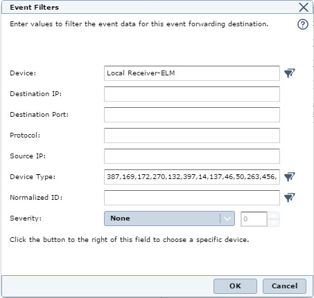 Окно Event Filters в McAfee ESM.