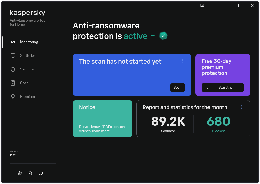 Main application window