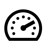 O pictogramă în formă de vitezometru