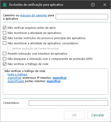 Uma janela com campo para inserir o caminho para o arquivo ou pasta. Máscaras podem ser usadas.