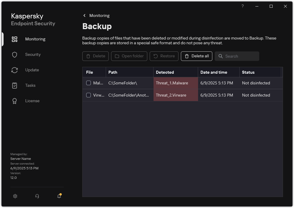 Deleting backup copies of files from Backup