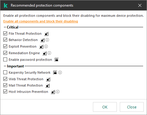 Protection Level Software Security level indicator