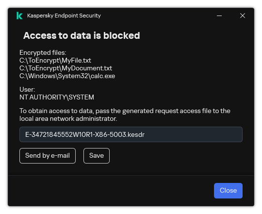 Editing templates of encrypted file access messages