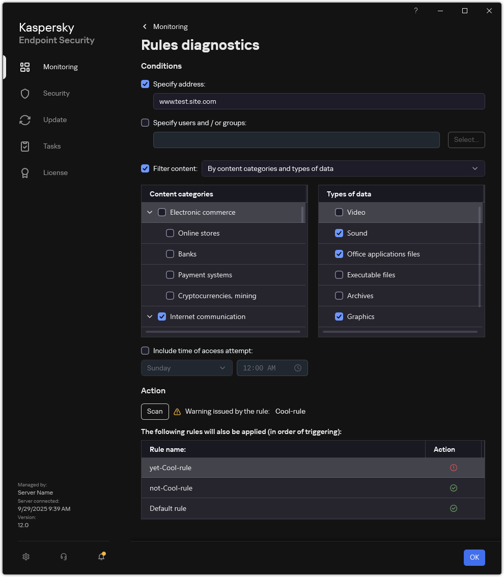Testing web resource access rules